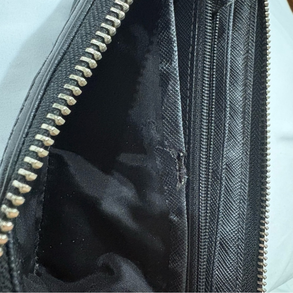 Coach Signature Black Canvas Leather Trim Zip Around Wallet‎ Wristlet Clutch - Picture 9 of 9